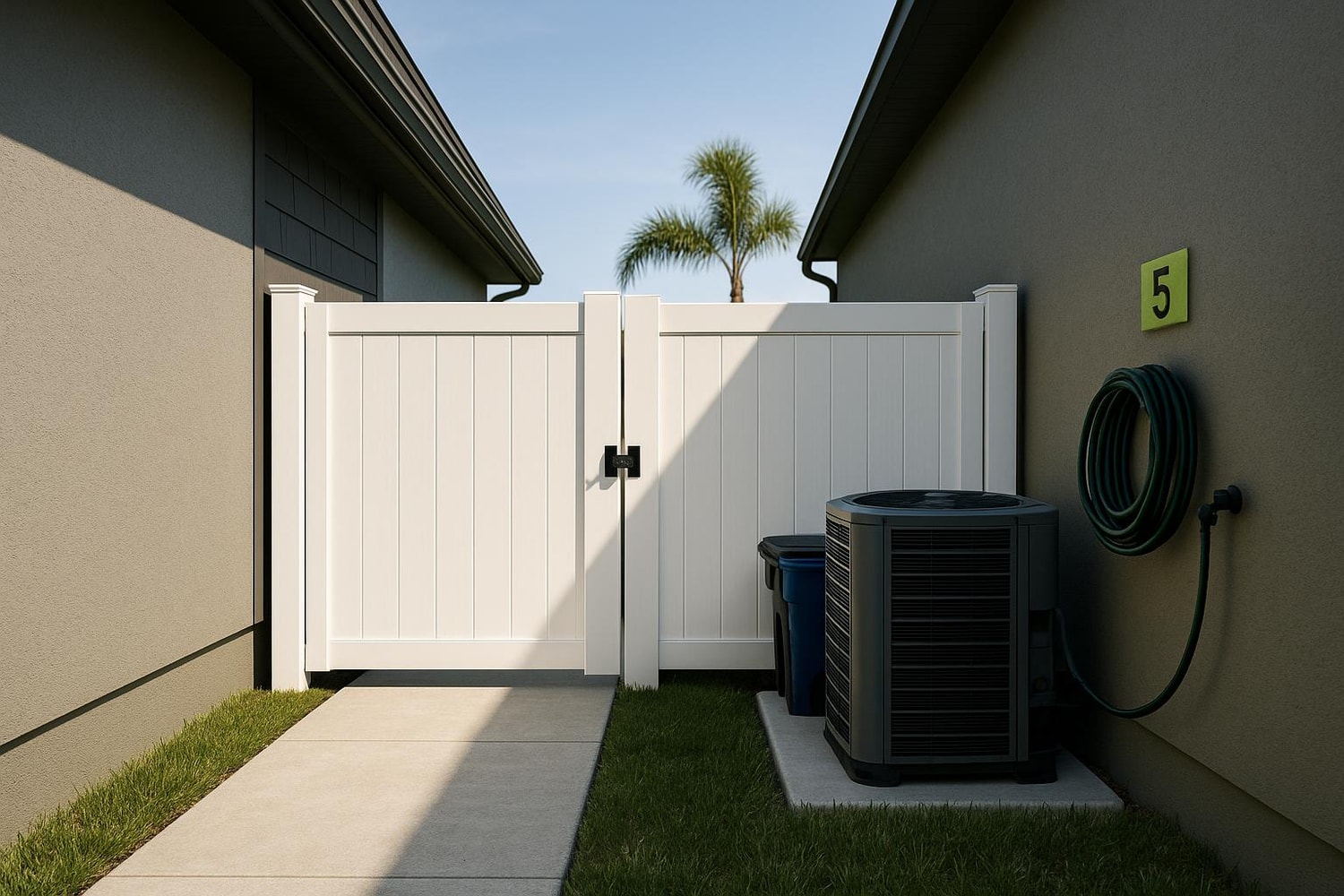 Path-Aligned Gate with Trash-Can Clearance (detail)